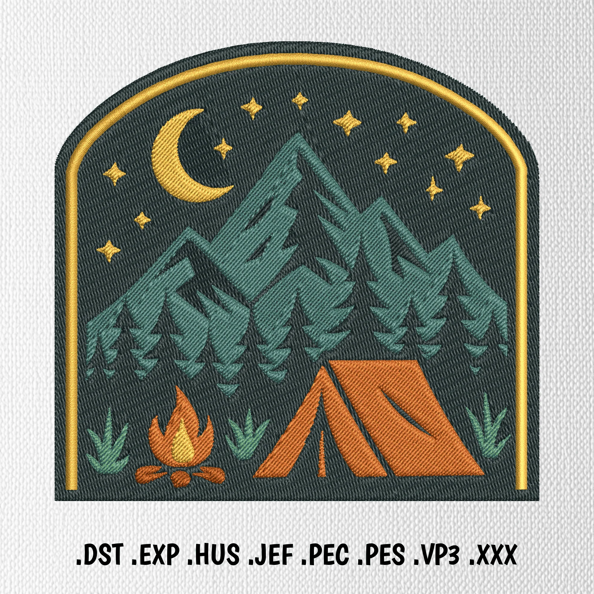 Embroidery digitizing preview — DST, PES, JEF formats
